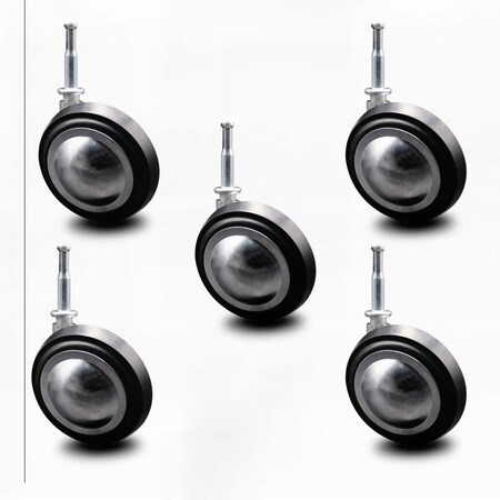 Service Caster 3 Inch Bright Chrome Soft Tread Ball Caster - Grip Neck Stem - SCC, 5PK SCC-GN01S30-DCR-BC-5